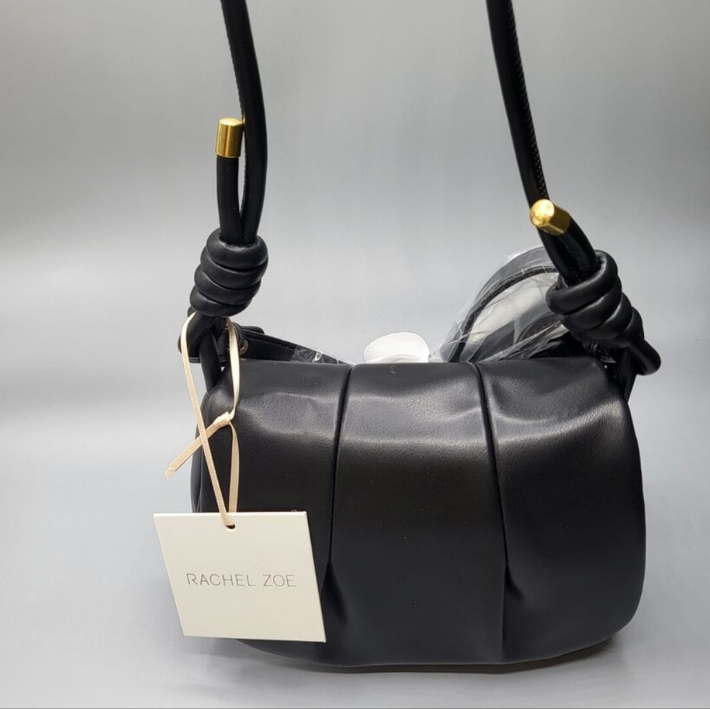 Curateur Rachel Zoe Jacquelyn Black Vegan Leather Purse NEW
